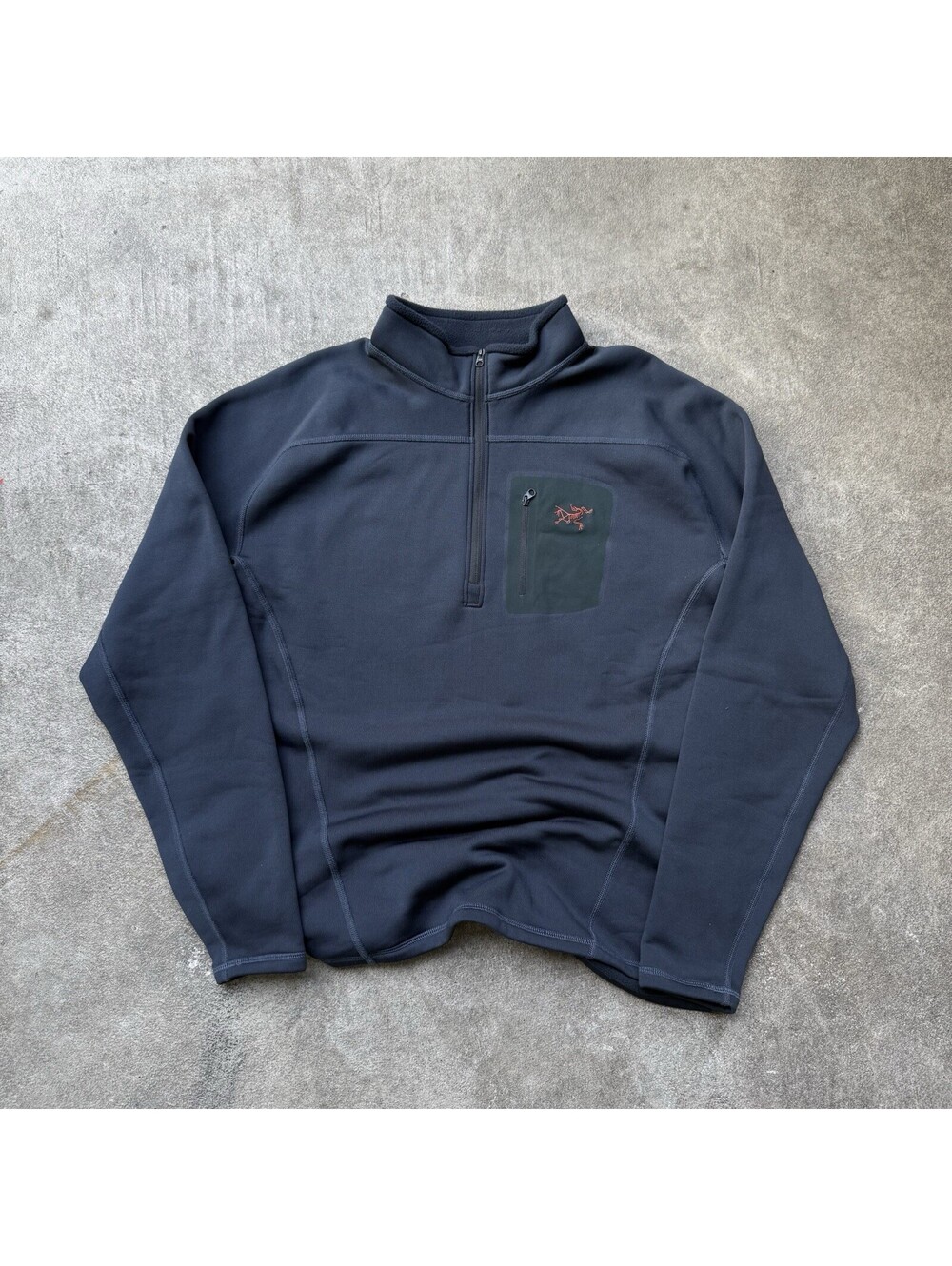 EXCELLENT Arc'teryx Sweatshirt Mens XL BLUE Outdoor 1/4 Zip Pullover Arcteryx